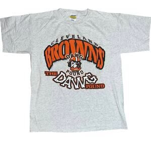 Vintage Cleveland Browns Dawg Pound NFL Football graphic t-shirt size large